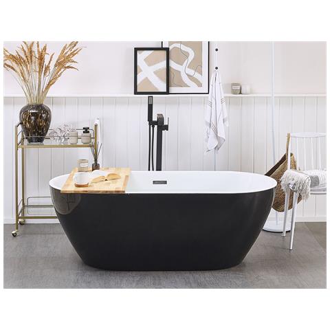 Vasca Da Bagno Freestanding Nevis 170 X 80 Cm Nero - Foto 1