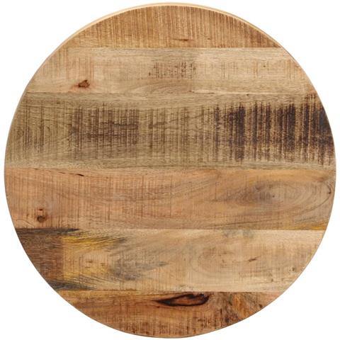 Piano Per Tavolo 60x1,5cm Rotondo Legno Massello Grezzo Mango - Foto 1