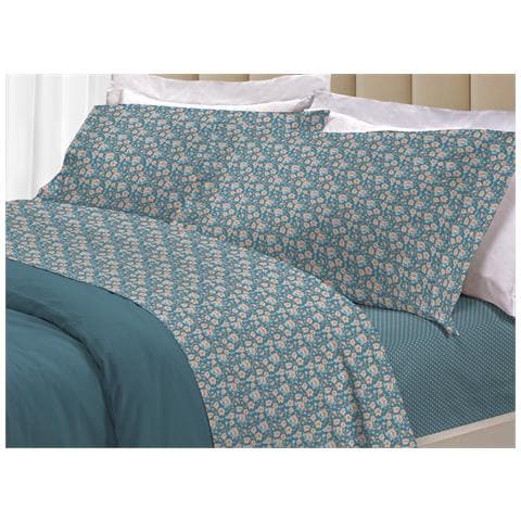 Completo Lenzuola Letto 100% Cotone Made Italy 3027 Disegno Provenza Matrimoniale Verde - Foto 1