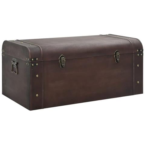 Scrigno Tesoro Chiusure Marrone Scuro 79,5x39,5x39,5 Compensato - Foto 2