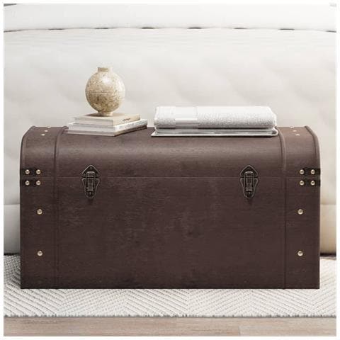 Scrigno Tesoro Chiusure Marrone Scuro 79,5x39,5x39,5 Compensato - Foto 1