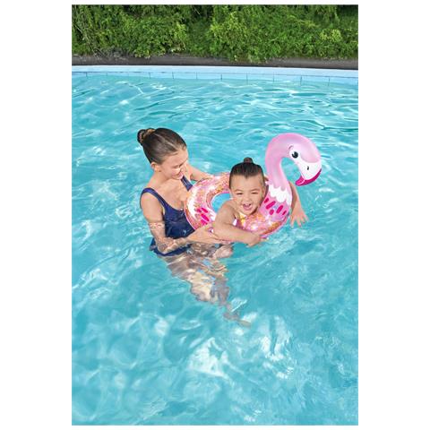 Salvagente Ciambella Gonfiabile Cigno E Fenicottero Scintillante Shimmer Bestway 36306 - Foto 8