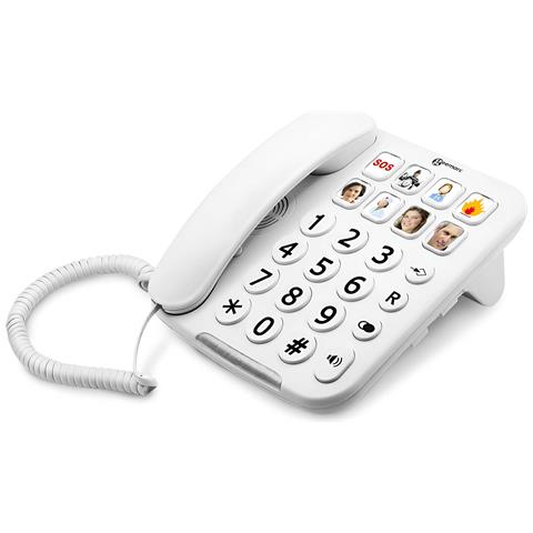 Telefono Fisso Per Senior Tasti Personalizzabili Photo Photophone 110, Bianco - Foto 1