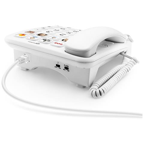 Telefono Fisso Per Senior Tasti Personalizzabili Photo Photophone 110, Bianco - Foto 5