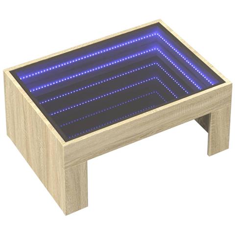 Tavolino Da Salotto Con Led Infinity Rovere Sonoma 70x50x30 Cm - Foto 3