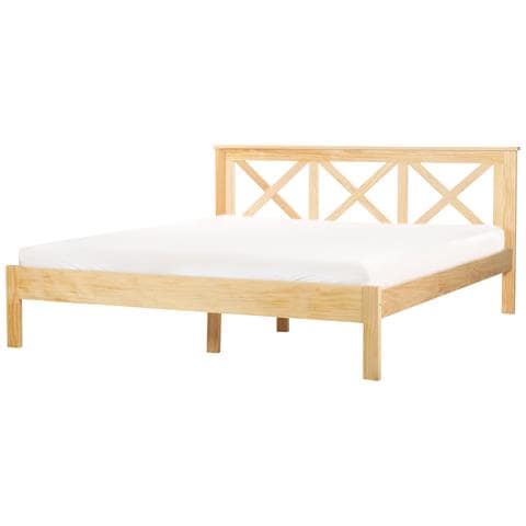 Letto Legno Di Pino Tannay 180 X 200 Cm Marrone Chiaro - Foto 2
