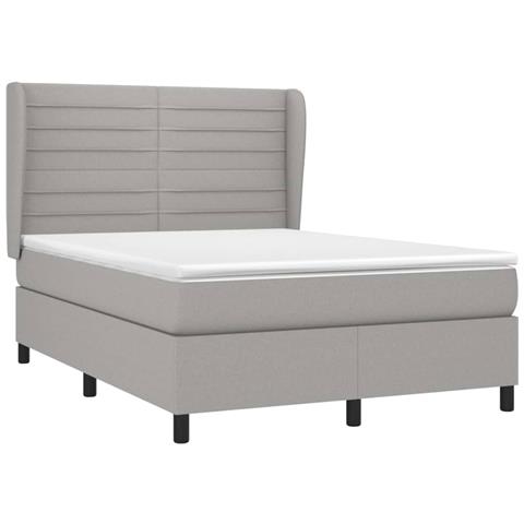 Giroletto A Molle Con Materasso Grigio Chiaro 140x200cm Tessuto - Foto 2