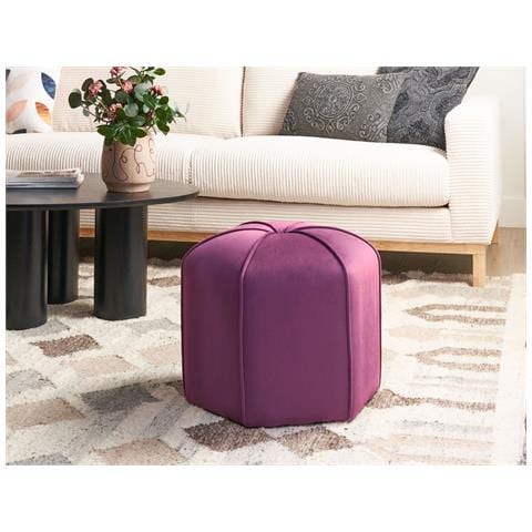 Pouf Wishek Velluto Viola - Foto 1