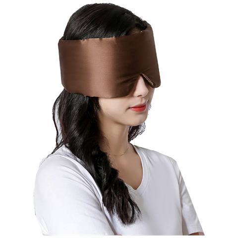 Maschera Per Dormire In Seta Regolabile A Doppia Faccia Coffee - Foto 2