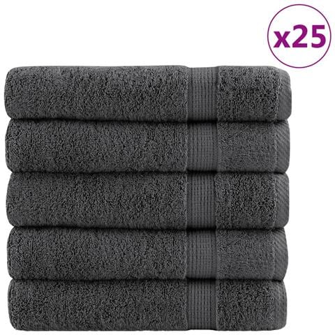 Asciugamani Doccia SOLUND 25 pz Antracite 70x140 cm 600gsm - Foto 1