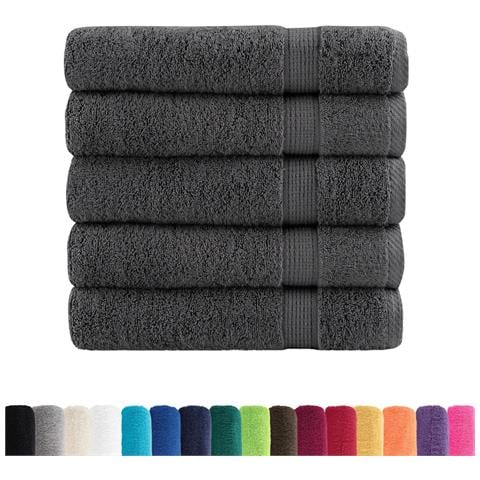 Asciugamani Doccia SOLUND 25 pz Antracite 70x140 cm 600gsm - Foto 2