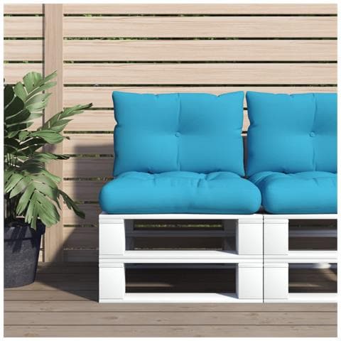 Cuscini Per Pallet 2 Pz Blu In Tessuto - Foto 1