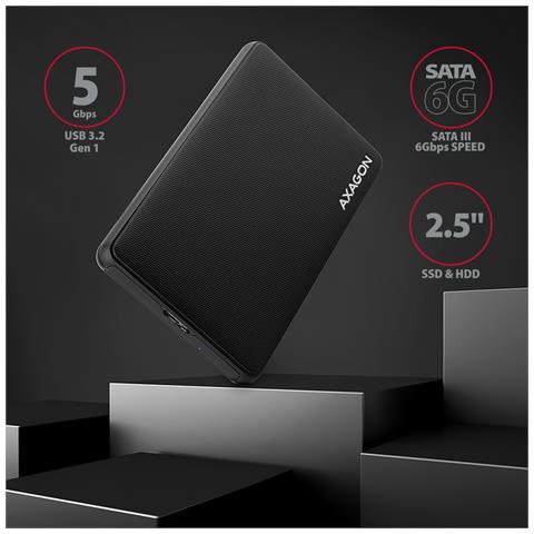 EE25-SL contenitore di unità di archiviazione Box esterno HDD /SSD Nero 2.5" - Foto 2