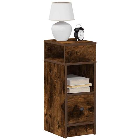 Comodini 2 Pz Con Cassetto Rovere Fumo 25x31x66 Cm - Foto 1