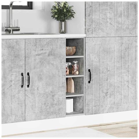 Armadio Inferiore Grigio Cemento 20x44,5x81,5 Cm In Truciolato - Foto 3