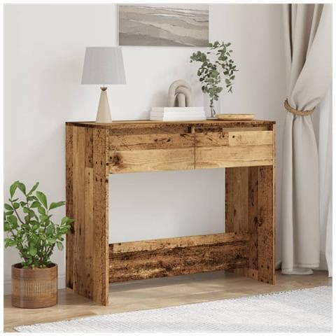 Tavolino Consolle Legno Vecchio 89x41x76,5 Cm In Truciolato - Foto 3