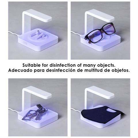 Lampada Sterilizzatrice Blay A Luce Ultravioletta Di Tipo C Con Caricatore Wireless Integrato Per Smartphone. - Foto 5