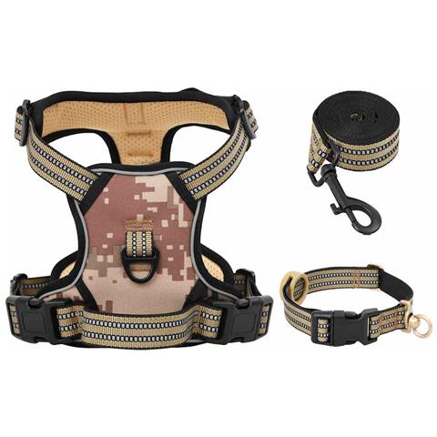 Pettorina Cani Guinzaglio Collare Regolabile Marrone XL - Foto 10