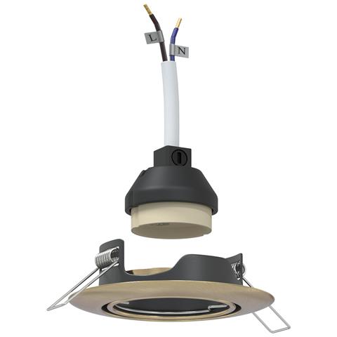 Spotlights Incassati 6 pz Rotondi GU10 Ottone Ø90 mm Acciaio - Foto 1