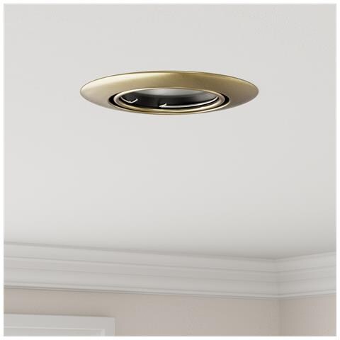 Spotlights Incassati 6 pz Rotondi GU10 Ottone Ø90 mm Acciaio - Foto 2