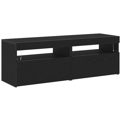 Mobile TV con luci LED 2 pezzi, Rovere Nero 60x35x40 cm, Legno ingegnerizzato - Foto 1