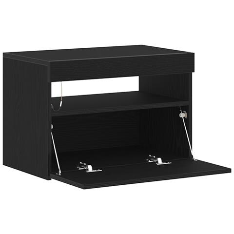 Mobile TV con luci LED 2 pezzi, Rovere Nero 60x35x40 cm, Legno ingegnerizzato - Foto 9