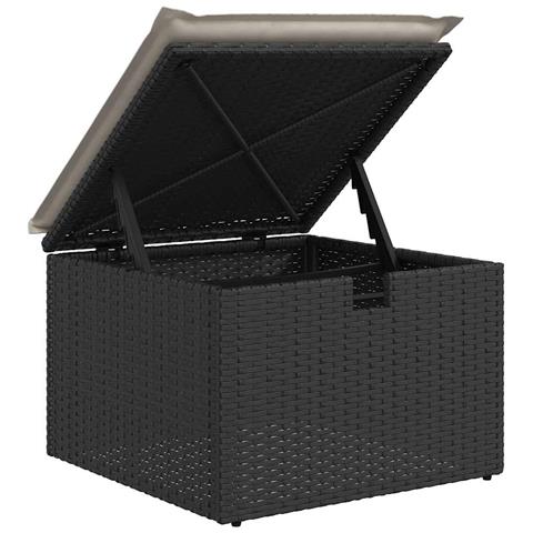 Set Divano da Giardino 6 pz con Cuscini Nero in Polyrattan - Foto 9