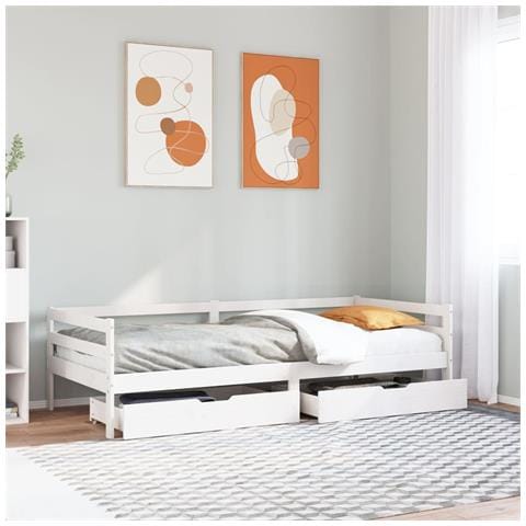 Dormeuse con Cassetti 90x200 cm Legno Massello Pino - Foto 2