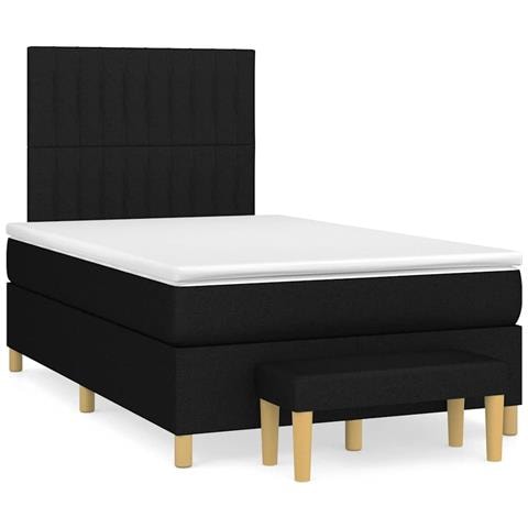 Giroletto a Molle con Materasso Nero 120x190 cm in Tessuto - Foto 1