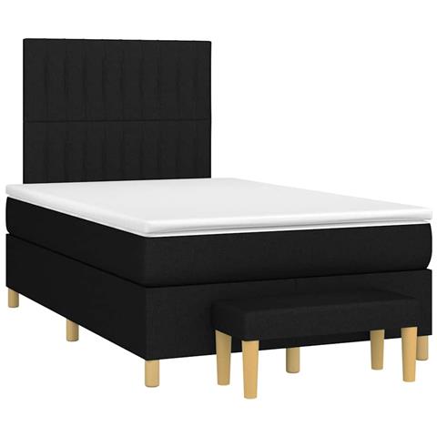 Giroletto a Molle con Materasso Nero 120x190 cm in Tessuto - Foto 2