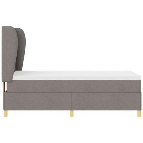 Letto box spring con materasso Tortora 90x190 cm Tessuto - Foto 9