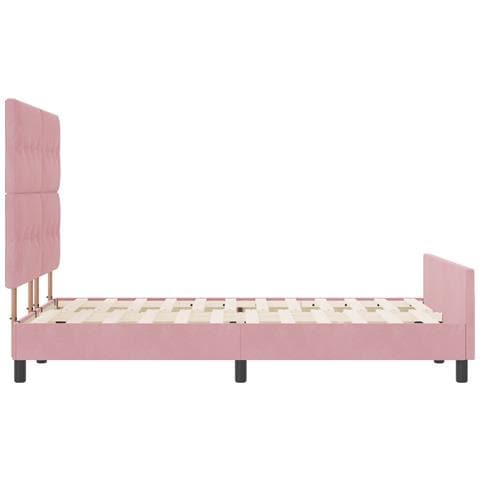 Struttura del letto  Rosa 140x200 cm Velluto - Foto 9