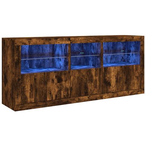 Credenza con Luci LED Rovere Fumo 162x37x67 cm - Foto 1