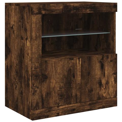 Credenza con Luci LED Rovere Fumo 162x37x67 cm - Foto 9