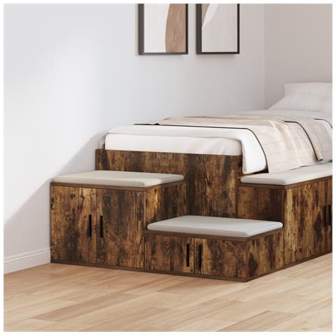 Mobiletto da giardino in rovere affumicato 118x41x40 cm in legno ingegnerizzato - Foto 2