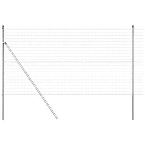 Set di Pali per Recinzione Set di 2 Acciaio Zincato 10 x 1 m - Foto 1