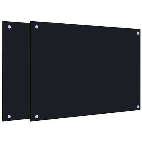 Paraschizzi per Cucina 2 pz Neri 70x50 cm in Vetro Temperato - Foto 1