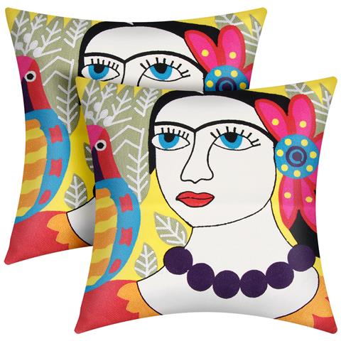 Set Di 2 Copricuscini 45x45 Cm Con Ricamo Artistico Saphira - Foto 2