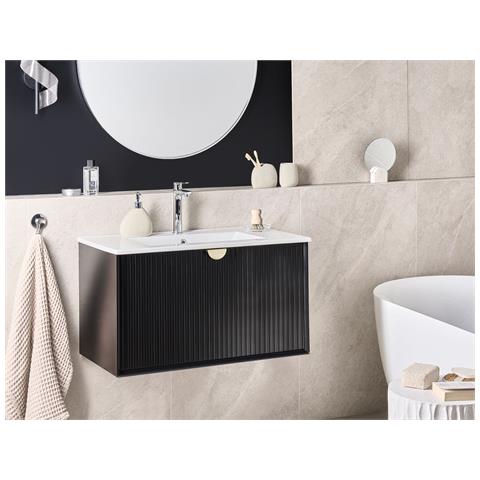 Mobiletto Con Lavabo Bonaire 80 Cm Nero - Foto 1