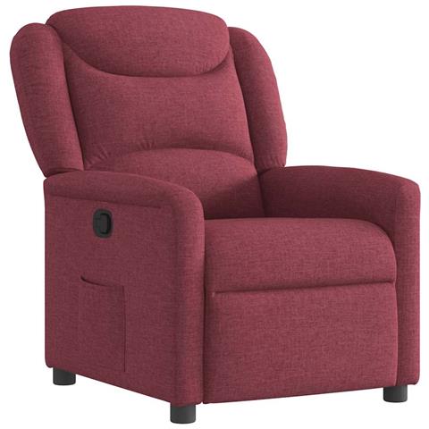 Poltrona Reclinabile in Tessuto Rosso Vino - Foto 1
