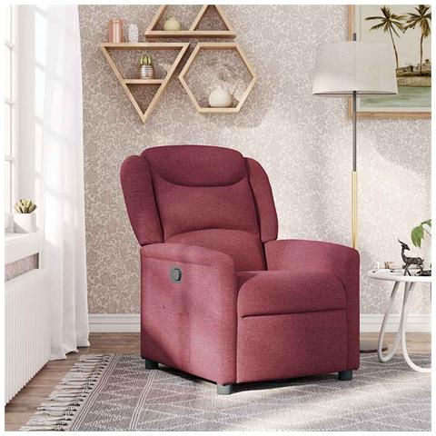 Poltrona Reclinabile in Tessuto Rosso Vino - Foto 2