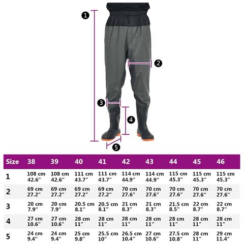 Wader da Pesca alla Vita con Stivali Verde Scuro Taglia 40 - Foto 7