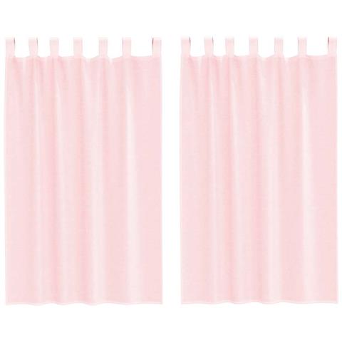 Tende in Voile con Passanti 2 pz Rosa Chiaro 140x175 cm - Foto 1