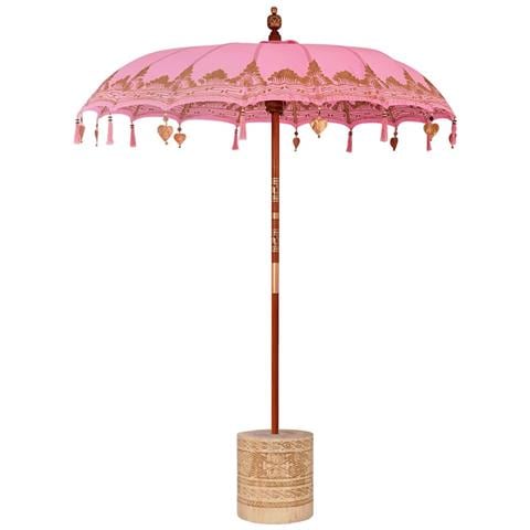 Parasol Balinese Rosa 180-190 cm Cotone, legno massello - Foto 1