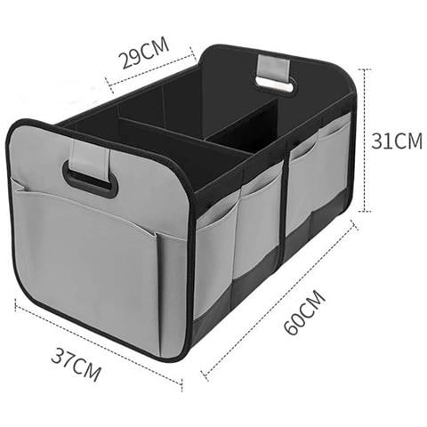 Organizzatore Pieghevole Per Bagagliaio Auto - Box Portaoggetti Grande Capacità Grey - Foto 2