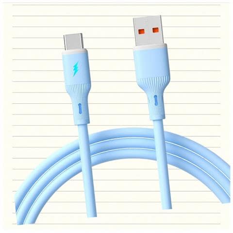 Cavo Di Ricarica Rapida Usb Type-c Da 66w Per Telefoni Cellulari - Cavo Dati In Silicone Blue - Foto 2