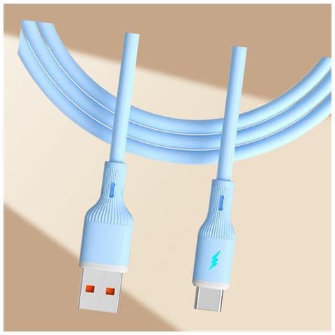 Cavo Di Ricarica Rapida Usb Type-c Da 66w Per Telefoni Cellulari - Cavo Dati In Silicone Blue - Foto 3