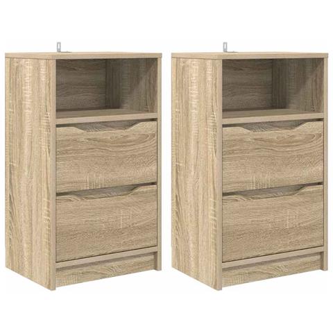 Comodini 2 pcs Rovere Sonoma 40 x 30 x 467 cm Legno multistrato - Foto 1