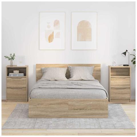 Comodini 2 pcs Rovere Sonoma 40 x 30 x 467 cm Legno multistrato - Foto 2