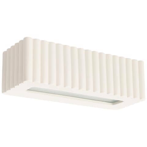 Lampada Da Parete In Ceramica Rigata Beige Sl. 1886 - Moderno Lampada Da Parete Beige 10x34x12 Cm - Foto 1